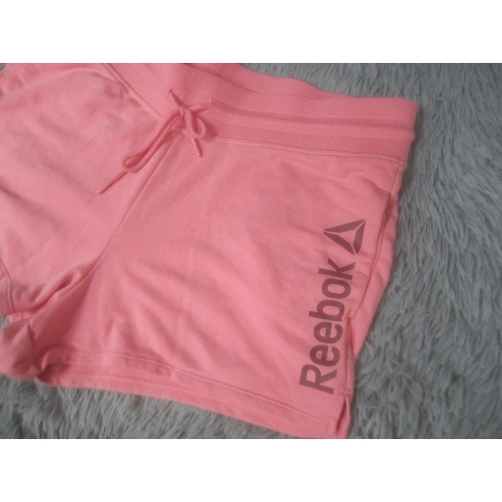 Reebok Shorts Womens XL Pink French Terry Sweat Drawstring Athletic Running - Picture 2 of 11